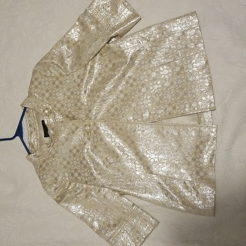 J Crew Champagne Metallic Swing Jacket